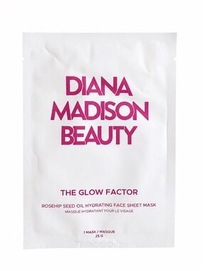 NWT Diana Madison Beauty The Glow Factor Rosehip Seed Oil Face Sheet Mask